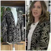 Zara Velvet Sequin Jacket M UK 10 Black Gold Embellished Blazer Trinny Woodall