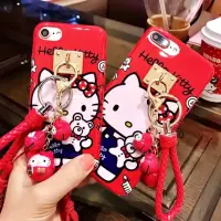 在飛比找蝦皮購物優惠-Hello kitty 手機殼卡通掛繩iPhone6plus