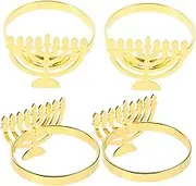 LABRIMP Christmas Table Decor Hanukkah Napkin Rings Menorah Serviette Buckles Jewish Festival Napkin Holders Home Decor