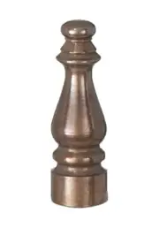 B&P Lamp® Column Style Finial, Antique, 1 1/2 In Ht, 1/4-27 Tap