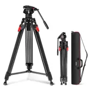 NEEWER LL27 76" Fluid Head Tripod, 17.6lb Load, QR Plate, for DSLR/Camcorders