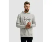 DVNT Mens Streetwear Fashion Scratch Hoodie - Marle Grey