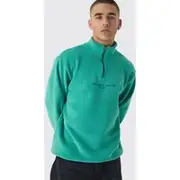 Mens Teal Oversized Dropped Shoulder Funnel Neck