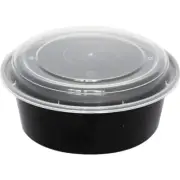 International Tableware 24 oz Plastic Round To Go Container with Lid