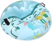 GALPADA 1PC Inflatable Snow Tube Heavy Duty PVC Snow Sled with Handles Durable Outdoor Sports Sledding for Winter Fun for Family Activities and Exercise