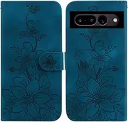 Compatible with Google Pixel 7 Pro 5G Flip Kickstand Cover,Compatible with Google Pixel 7 Pro 5G Card Slot Wallet Case Blue