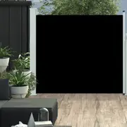vidaXL Patio Retractable Side Awning 170x300 cm Black