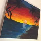 Original Hand-Painted Acrylic Painting Beach Canvas Wall Art Living Room Deco