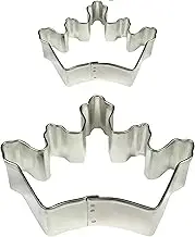 PME SC617 Crown Cookie and Cake Cutters Small Large Size Assortment 2 Piece Stainless Steel Silver 9 x 2 x 6 cm