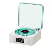 KW03 Retro Vinyl Record Speaker RGB Wireless Bluetooth 5.0 Turntable Speaker Player Stereo Sound with White Noise Green
