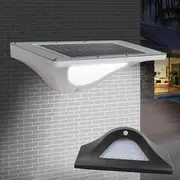 Solar Power 16 LED Wall Light PIR Motion Sensor Outdoor Waterproof Garden Security Lamp 24 BLACK