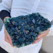 4.5lb NATURAL Green Cube FLUORITE Quartz Crystal Cluster Mineral Specimen