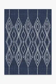 150' x 215' | Machine Washable Runner Rug | Kid & Pet Friendly | Indoor Rug | Gemma Lattice Royal Blue Outdoor Rug | Ruggable