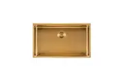 AGUZZO Stainless Steel Kitchen and Laundry Sink - 762mm Single Bowl DEEP - Brushed Gold - Top/Under Mount