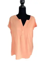 Nine West Top Women's Medium Cap Sleeve V-Neck Fashion Top Shell Coral 59.50