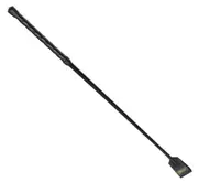Aintree Horse Riding Whip Crop Leather Grip Closed Flapper 65Cm Black Or Brown