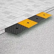 MAEEHDNKM Heavy Duty Driveway Curb Ramps, Rubber Wheelchair Threshold Ramp, 39" Portable Loading Ramp Shed Handicap Ramp for Sidewalk Dock Warehouse Yellow(100x15x5 cm (39"x6"x2"))