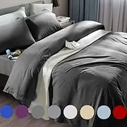 SONORO KATE Bed Sheet Set Super Soft Microfiber 1800 Thread Count Luxury Egyptian Sheets Fit 18-24 Inch Deep Pocket Mattress Wrinkle and Hypoallergenic-6 Piece (Dark Grey, Queen)