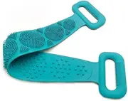Silicone Back Scrub, Bath Shower Body Brush Double Side Exfoliating Belt, Body Wash Body Scrubber Belt Dead Skin Remover Tool for Men Women (Green)