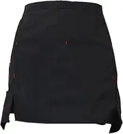 [KUYYFDS] 3Pcs Server Apron with 3 Pockets Black Waitress Apron Short Half Waist with Side Slits for Women Men Black for Restaurant Flower Coffee Bakery Milk Tea Shop