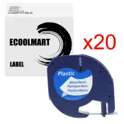 20PK 91201 Label Tape Compatible Dymo 91331 12mm x 4m LETRATAG LT-100T XR XM