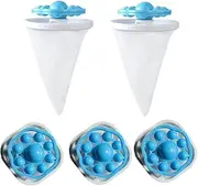 5PCS Pet Hair Remover Washing Machine, Pet Hair Remover for Laundry and Floating Hairs Catc Filtering Reusable Fur Mesh, Pet