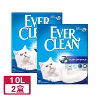 在飛比找PChome24h購物優惠-【2盒】【EverClean 藍鑽】強效凝結除臭貓砂10L(
