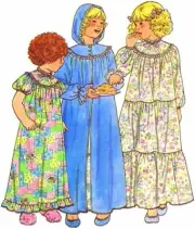 Butterick 6354 Girl's Nightgown & Robe Sz 6-6X Vintage OOP Uncut Sewing Pattern