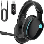 Gvyugke Wireless Gaming Headset 2.4GHz USB for PS5, PS4, PC, Switch, Mac, Bluetooth 5.2 Gaming Headphones Detachable Microphone 3.5mm Wired Jack for Xbox Series（Dark Blue）