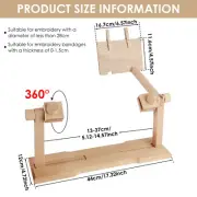 Adjustable Embroidery Hoop Stand Wooden Embroidery Hoop Frame Holder 360° greIY
