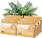 Ecoriginals - 144 Eco Crawler Nappies - Baby Nappies Size 3 with 100% Plant-based Layers, Disposable & Hypoallergenic Baby Essentials for Babies - Secure Fit Baby Nappies (7-12Kg), 24x6 Pack