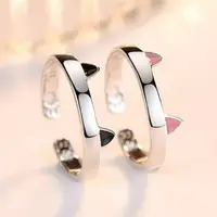 在飛比找蝦皮購物優惠-925銀戒指 可愛貓耳造型戒指 銀戒指 貓咪戒指 貓耳朵戒指