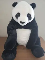 IKEA large PANDA DJUNGELSKOG Black White Plush Stuffed Animal 17596 20"