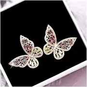 [Generic] Women's Earrings, Stud Earrings Stylish 925 Needle Hollow Zircon Earrings Simple Wild Earrings Ladies Ear Jewelry,Women Made in China