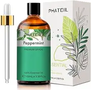 PHATOIL Peppermint Essential Oil 100ML, Essential Oils for Diffuser, Humidifier, Aromatherapy, DIY Candle and Scented Products Making (Peppermint, 100ml)