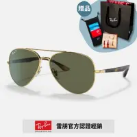 在飛比找momo購物網優惠-【RayBan 雷朋】飛行員金屬偏光太陽眼鏡(RB3675-