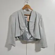 Diana Ferrari Crop Jacket Womens size 16 Ice Blue Bolero