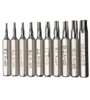 10pc Torx Screwdriver Bit Set Hex Security Head 28MM Screw Driver Bits T5 T6H T8