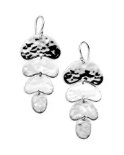 Ippolita Sterling Silver 925 Classico Crinkle Organic Shape Four Tier Drop Earrings