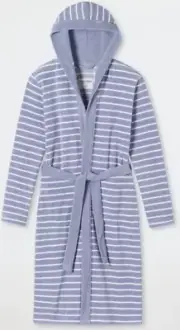 Light terry cloth bathrobe striped gray - Feather Terry Large 176