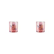 2x 40th Blue Chrome Candle Vanilla Fragrance 45hr Burntime Keepsake Gift Set