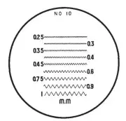 Fowler 52-667-010-0 7x #10 Reticle for Pocket Optical Comparator