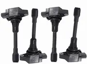 4PCS 22448-ED000 Ignition Coil&Spark Plug NGK91187 2007-15 Compatible With Nissan Versa JUKE MICRA QASHQAI X-TRAIL TIIDA Re ALTIMA 2.5 2014