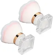 Nail Art Dust Removal Brushes, Pink Nail Art Powder Brushes Versatile Ergonomic 2 Set for Makeup