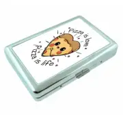 Pizza Love Em10 Silver Metal Cigarette Case RFID Protection Wallet