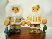 Cherished Teddies Eskimos w/Fish 1999 & 2000 Dated Figurines HSN Ex #687669 NIB