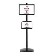 Free Standing Sign Holder Black Snap Frame 11x17" Metal Tray Shelf 2x(5.5x8.5)