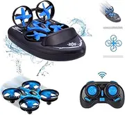 H36F Mini Drone for Kid 2.4G Headless Mode 3 in 1 Sea Land Air Flight 4-Axis Quadcopter Boat RC Helicopter for Boys and Girls