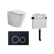 Zumi Java Concealed Cistern With Round ABS Plastic Black Flush Plate and Pan WELS 4 Star 4.5L/Full