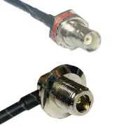 RFC195 BNC FEMALE BIG BULKHEAD to N Female Angle Coax RF Cable USA-Ship Lot